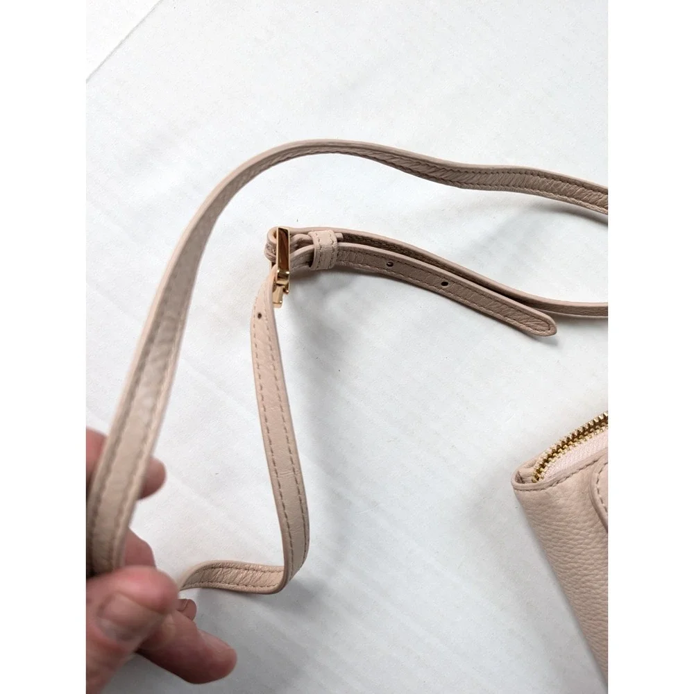 Tory Burch Bombe Flat Wallet Crossbody Pink READ Small‎ Leather
